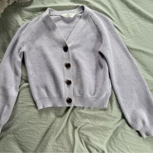 H&M Light Purple Button-Up Cardigan